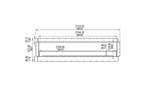 Ecosmart Fire Flex 104SS Single Sided Fireplace Insert - Black Finish / Black Burner - ESF.FX.104SS.B